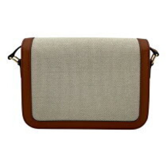 Celine Triomphe Bag Tan Textile Calf Leather - Picture 2 of 11